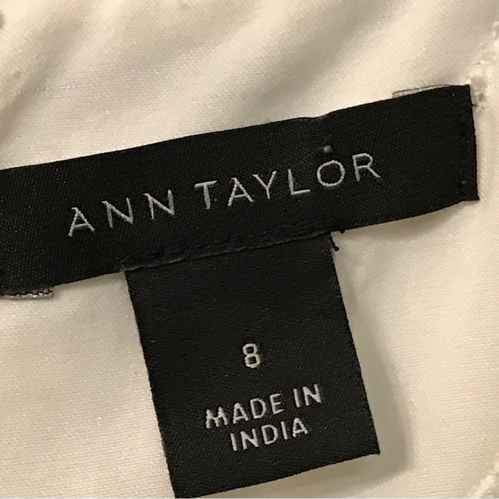 Ann Taylor Blurred Stripe Flare Sapphire Dress - Picture 3 of 5